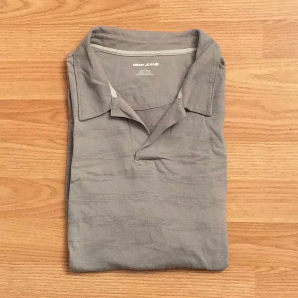 Men’s DKNY Gray Short Sleeve Polo